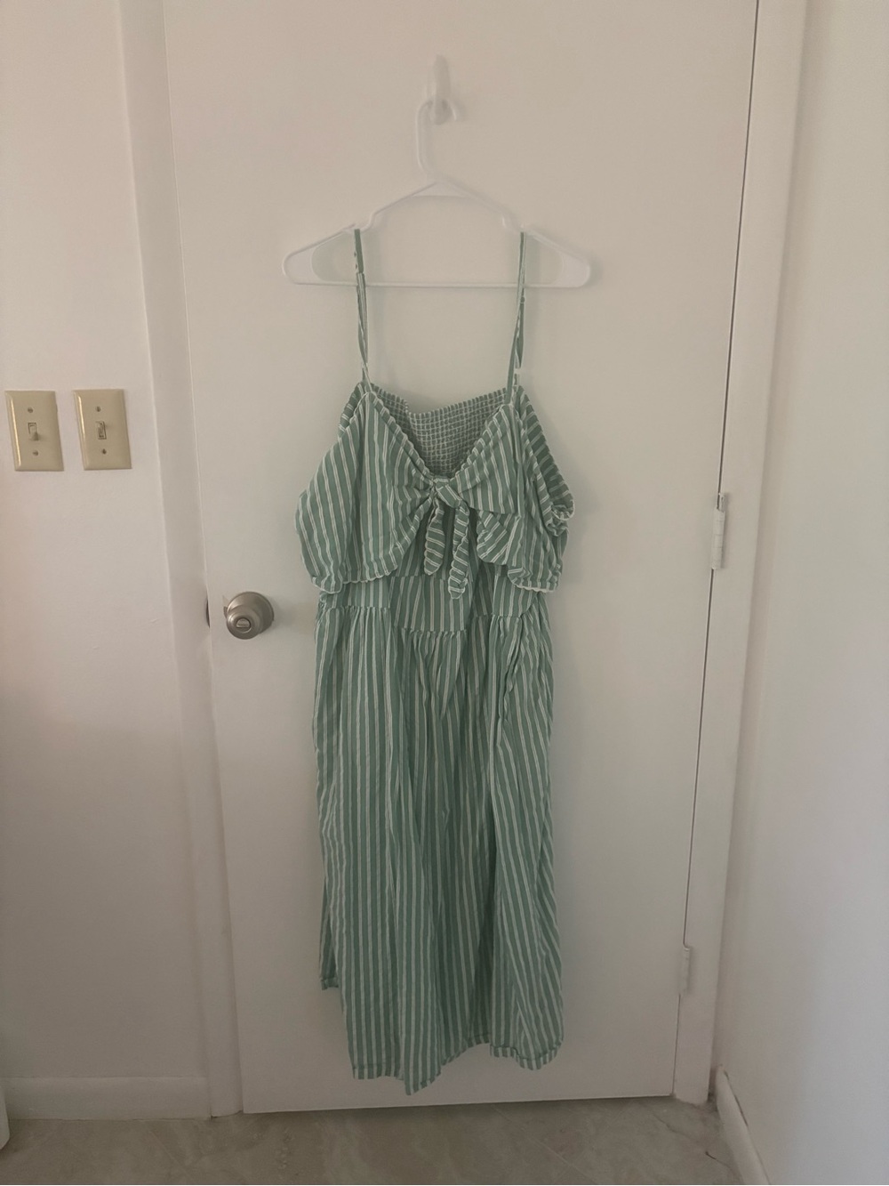 Old Navy Mint Green & White Striped Tie-Front Sundress
